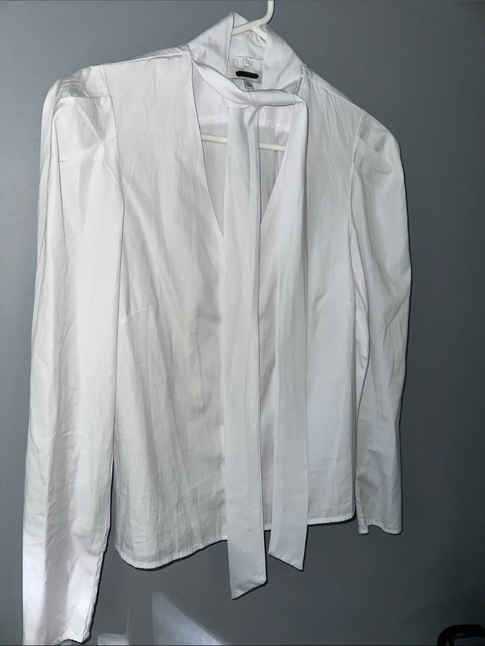 Madewell NWT tie neck button front Top white womens size XS Brand